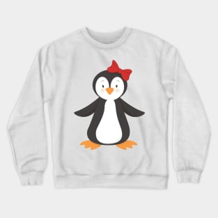 Cute Penguin, Little Penguin, Penguin With Bow Crewneck Sweatshirt